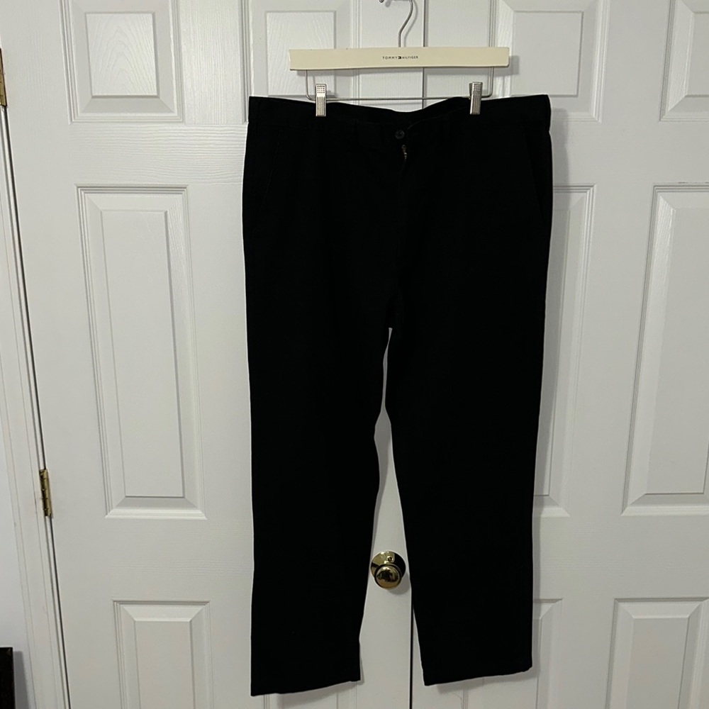 George Black Flat Front Black Khaki Pants